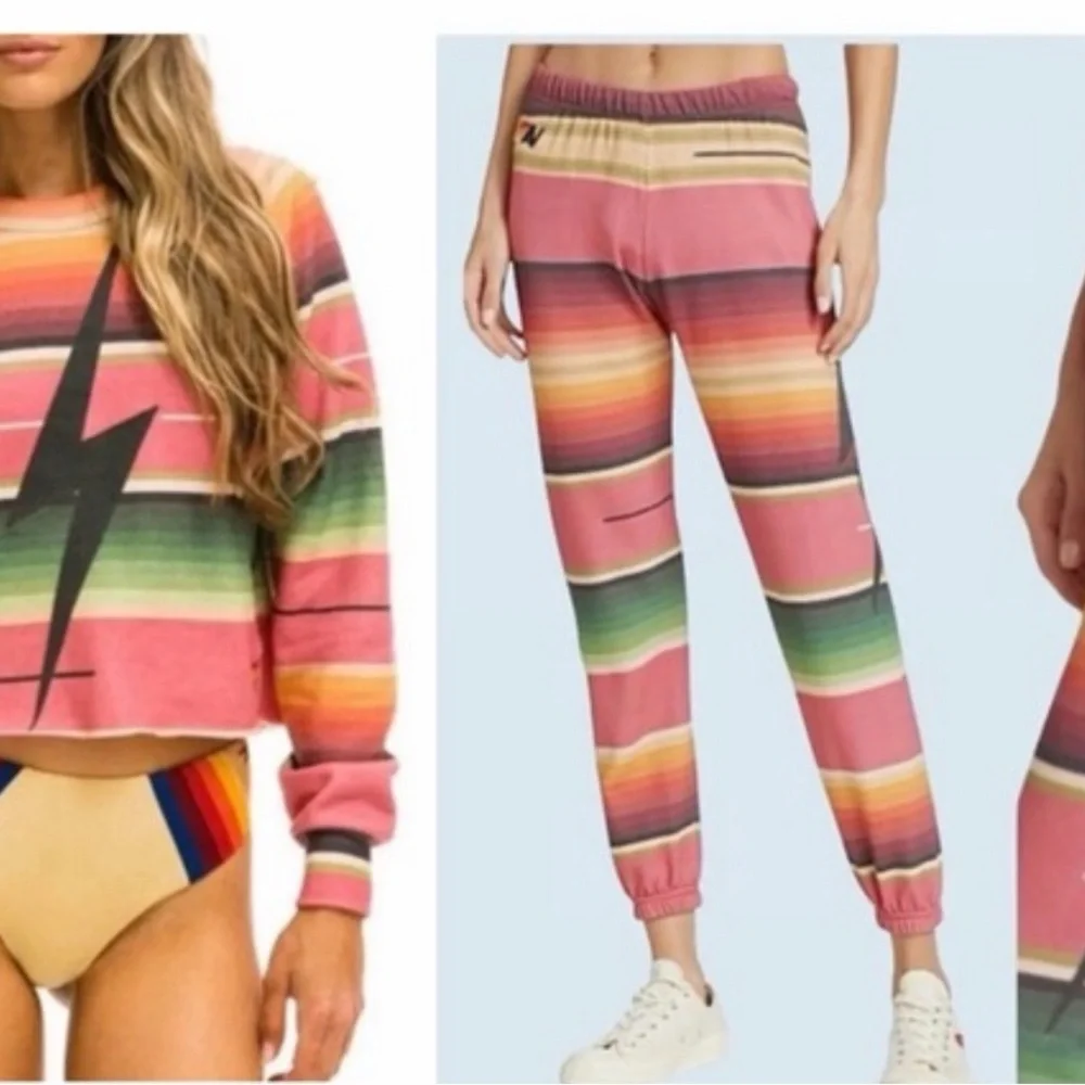 Aviator Nation Serape Bolt Stitch
Cropped Sweatshirt & Jogger Set - Picture 1 of 12